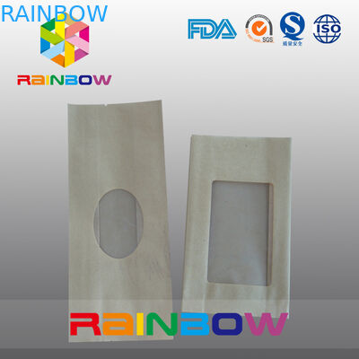 명확한 창으로 포장하는 사탕/건조한 음식 급료를 위한 삼각천 Kraft 종이 봉지