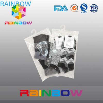 양말을 위한 지퍼를 가진 거는 걸이 부대를 포장하는 우유 백색 명확한 플라스틱 주머니