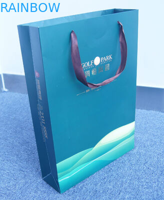 편평한 바닥 졸라매는 끈을 가진 인쇄된 주문 Kraft 종이 쇼핑 백