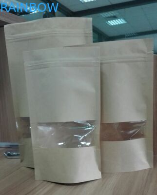 Resealable 명확한 창 Ziplock를 가진 음식 선물 주머니에 의하여 주문을 받아서 만들어진 종이 봉지를 위로 서 있으십시오