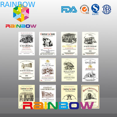 서류상 자석 스티커 종이 상표, 건강식을 위한 불규칙한 실크 스크린 포도주 상표