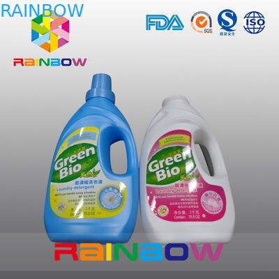 방수 플라스틱 병 스티커 액체 세제 병을 위한 자동 접착 수축 소매 상표