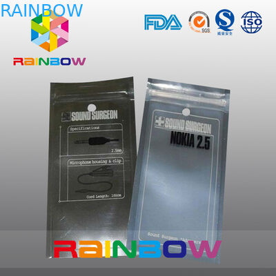 Ziplock를 가진 로고 인쇄 헤드폰/이어폰 포장 부대/주머니를 꿰뚫어 보십시오