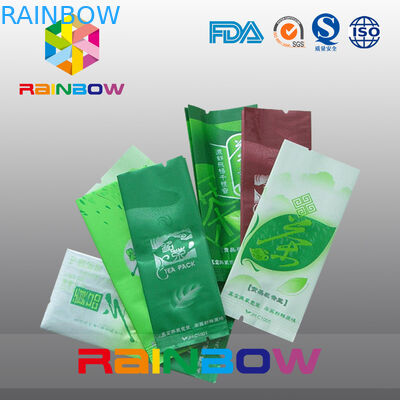 Sealable 뒤 중심 바다표범 어업 녹색 알루미늄 호일 열을 포장하는 옆 삼각천 티백