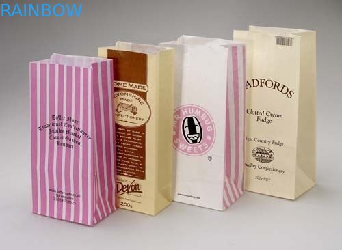 로고 Kraft 주문을 받아서 만들어진 종이 봉지는 간이 식품/빵/쇼핑 백을 나릅니다