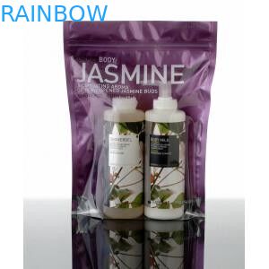 지퍼를 가진 투명한 정면 전시 플라스틱 화장용 포장 부대