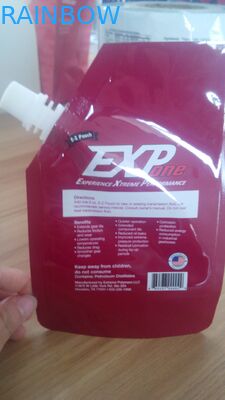 비닐 봉투를 포장하는 FDA 표준 빨간 액체/가동 가능한 주둥이 주머니를 위로 서 있습니다