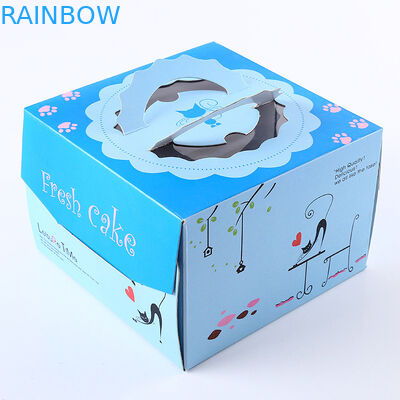 포장하는 분홍색 파란 정연한 생일 케이크 종이상자/주문을 받아서 만들어지는 선물 상자