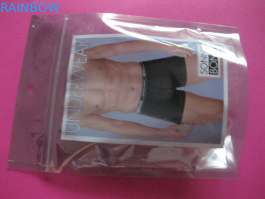 플라스틱 지퍼 Underware를 위한 주문 인쇄 의복 포장 부대를 위로 서 있으십시오