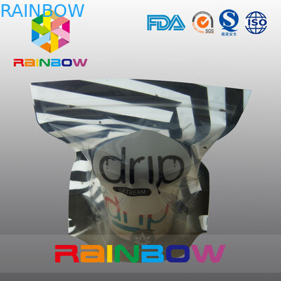 명확한 창 및 지퍼로 포장하는 광택 있는 아이스크림 플라스틱 주머니를 위로 서 있으십시오