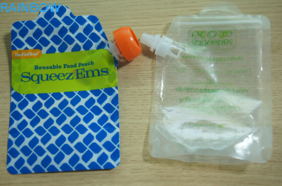 인쇄된 Resealable 음식 급료는 지플락 유아식 측 주둥이 부대 관례를 위로 서 있습니다