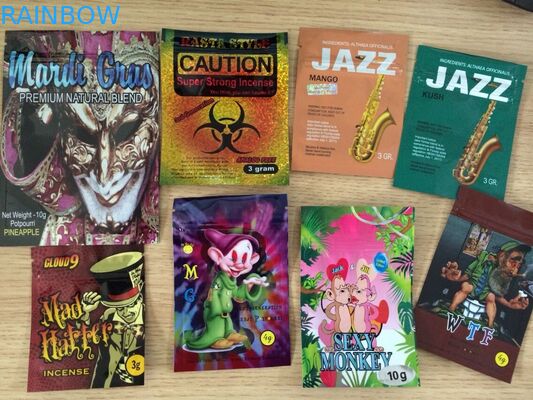 3개의 측 열 - 밀봉한 초본 향 알루미늄 호일은 지퍼로 자루에 넣습니다