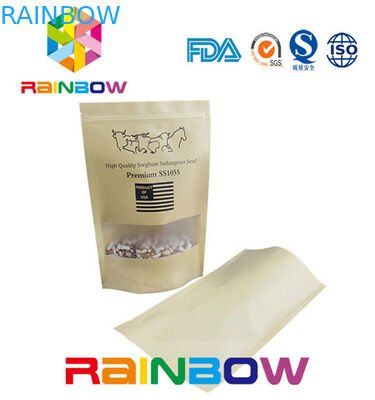 편평한 바닥 브라운은 지퍼를 가진 종이 봉지/기술 종이 봉지를 주문을 받아서 만들었습니다