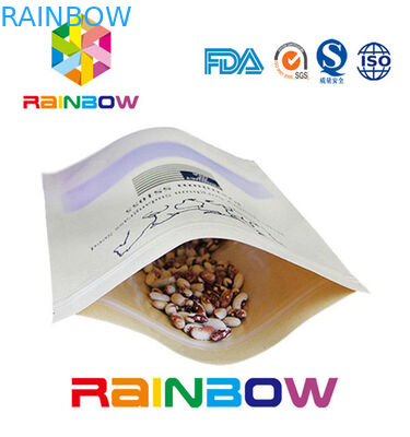 편평한 바닥 브라운은 지퍼를 가진 종이 봉지/기술 종이 봉지를 주문을 받아서 만들었습니다