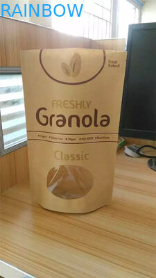 인쇄된 관례는 Kraft 종이 봉지, 창으로 포장하는 식사 부대를 위로 서 있습니다