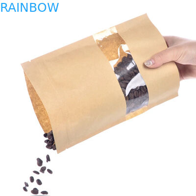 명확한 창을 가진 음식 급료 Kraft 종이 봉지/콩, 사탕, 빵, 커피를 위한 Mylay 부대