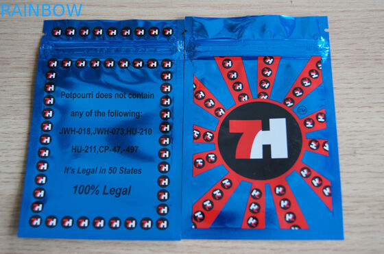 초본 재생된 박판으로 만들어진 알루미늄 호일 포장 - 향 Mylar Ziplock 부대