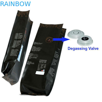 옆 삼각천 쿼드 물개 벨브를 가진 포장 1회분의 커피 봉지를 포장하는 알루미늄 호일 주머니