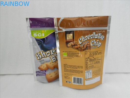 Resealable 플라스틱 포일 주머니 포장은 알루미늄 호일 박판으로 만들어진 지플락 부대를 위로 서 있습니다