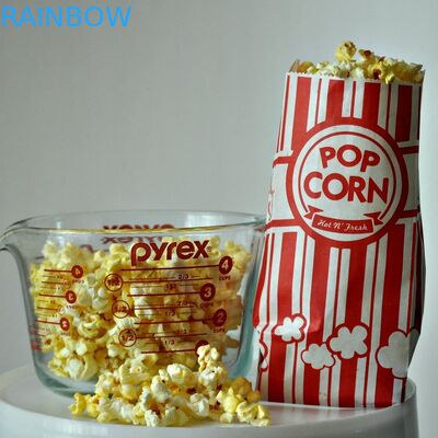 paper Popcorn Bags Customized 사육제 임금 종이 봉지 빨강과 백색 1개 온스 팩