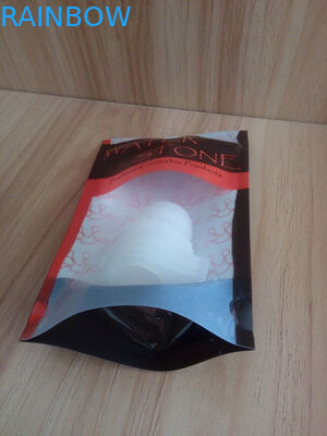 지퍼를 가진 마리화나씨/Noni 부대로 채워진 플라스틱 용기를 위로 서 있으십시오