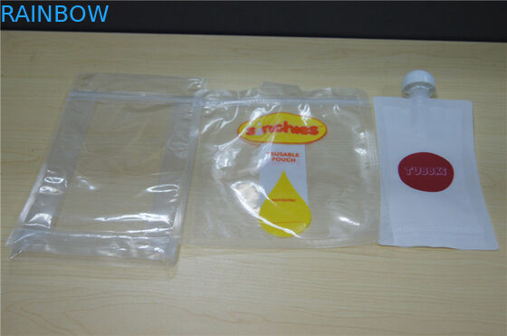 FDA에 의하여 찬성된 500ml 유기 거치한 꿀 음료 포장은 주둥이 부대를 위로 서 있습니다