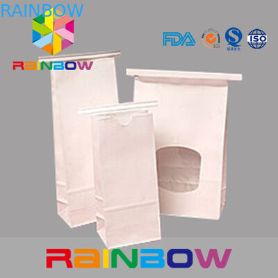 주석 동점, Chia씨 포장을 가진 백색 Kraft 종이 편평한 바닥 창 부대