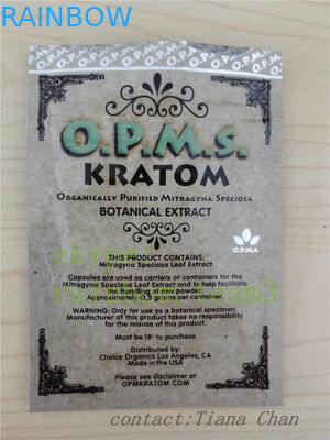 지플락 금 3ct 알루미늄 호일 opms kratom 분말을 포장하는 초본 향