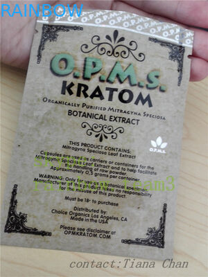 알루미늄 호일은 kratom에서 추출된 강화한 kratom 분말을 위한 주머니를 위로 서 있습니다