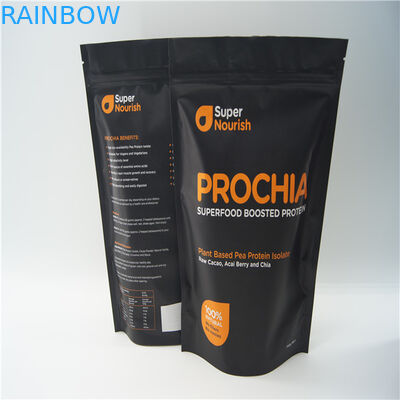 일렬로 세워진 포일 지플락 부대, 단백질 분말/음식 포일 포장 부대를 Foil