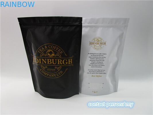 포장하는 커피 플라스틱 주머니, 벨브를 가스를 제거하는 알루미늄 호일 1회분의 커피 봉지를 위로 서 있으십시오