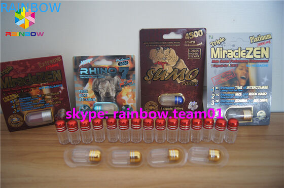 주문을 받아서 만들어진 탄알 플라스틱 약병, 금속 모자를 가진 플라스틱 약 병