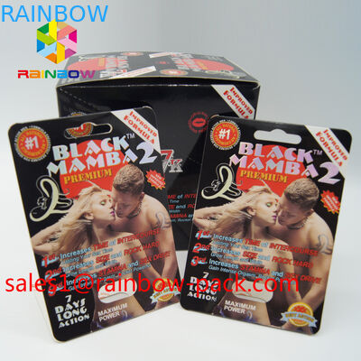 까만 mamba 3D는 서류상 카드 3D 성 알약 카드를 포장하는 바위처럼 견고한 직립 성 알약 3D 포장 카드 3d 성 알약을 카드에 적습니다