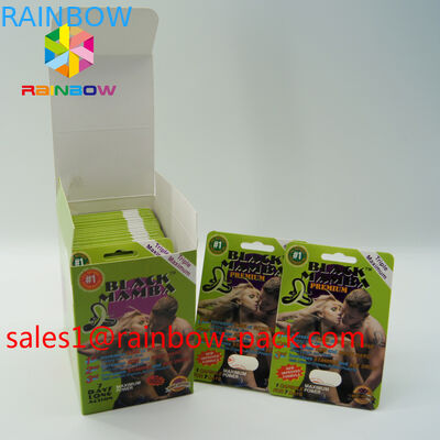서류상 카드 3D 성 알약을 포장하는 뜨거운 판매 3D 인쇄 카드 까만 mamba 3D cards3d 성 알약은 증진 알약 상자를 카드에 적습니다