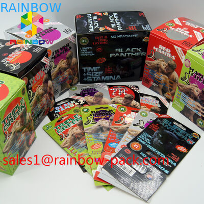 서류상 카드 3D 성 알약을 포장하는 뜨거운 판매 3D 인쇄 카드 까만 mamba 3D cards3d 성 알약은 증진 알약 상자를 카드에 적습니다
