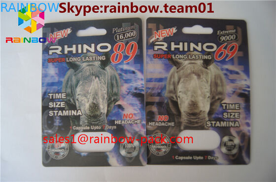 뜨거운 판매 3D 인쇄 카드 까만 mamba 3D 효력 성 알약 포장 카드 3D 카드 /3D 인쇄 카드 코뿔소 물집 종이 캘리포니아