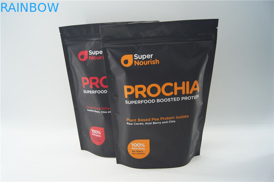 재생된 주문 알루미늄 호일은 지퍼 주머니 부대 유장 단백질 포장을 위로 서 있습니다