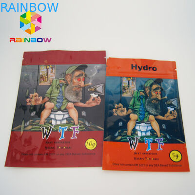 잎 Canabis 감미로운 화학 분말 작은 열 - 지퍼와 눈물 노치를 가진 부대를 밀봉하십시오