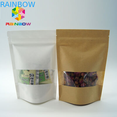 환경 친화적인은 서류상을 위로 서 있습니다 명확한 창 및 지퍼를 가진 주머니를 인쇄했습니다