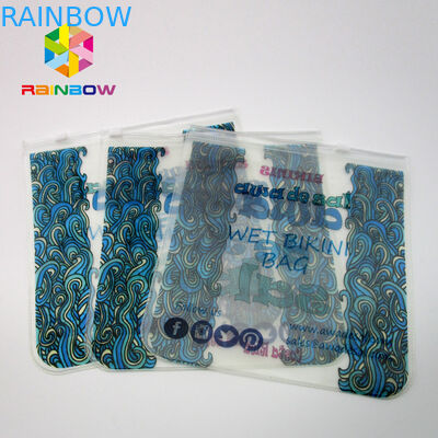 투명한 PVC 부대 비키니 부대, EVA 지퍼를 가진 플라스틱 수영복 부대