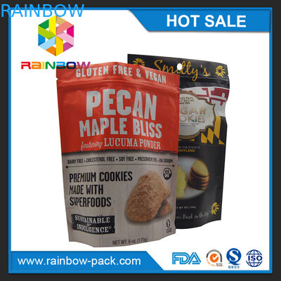 250g 알루미늄 호일 광택이 없는 인쇄 Mylar는 주머니 부대를 포장하는 지플락 과자를 위로 서 있습니다