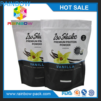 광택이 없는 끝 알루미늄 호일은 resealable 영양 보충교재 단백질 분말 포장을 위로 서 있습니다