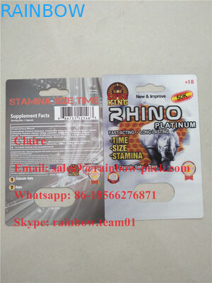 가장 새로운 3D는 남성 증진 알약 플라스틱 겹 카드 코뿔소를 25/미친 코뿔소 50k 물집 포장 인쇄했습니다