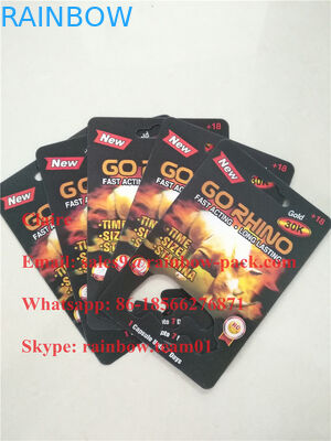 도매 미국 코뿔소 알약 Go 코뿔소 캡슐 콘테이너/탄알/병을 위한 포장 물집 3D 카드