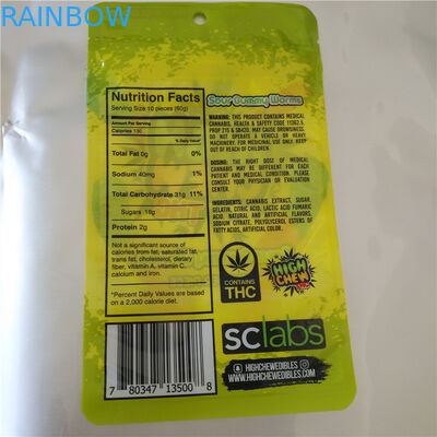 Cbd Thc 연한 캔디는 열 Sealable 비닐 봉투, 고무 같은 Cbd를 위한 알루미늄 호일 향낭을 씨를 뿌립니다