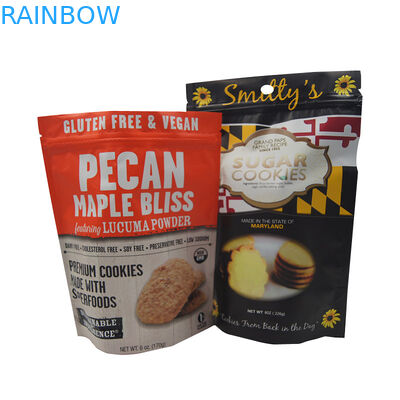 초콜릿 칩 쿠키 건빵을 위해 포장하는 지퍼 부대 플라스틱 주머니를 위로 서 있으십시오