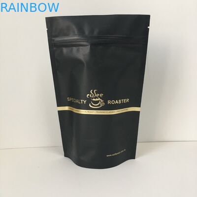 벨브를 가진 부대를 포장하는 개인 상표 금 로고 알루미늄 호일 일렬로 세워진 플라스틱 주머니