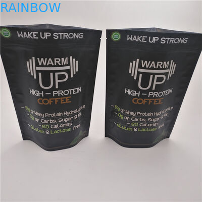 재사용할 수 있는 음식 급료는 포일 1회분의 커피 봉지 250g 500g 1kg를 포장하는 플라스틱 주머니를 위로 서 있습니다