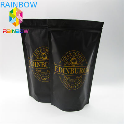 벨브와 지퍼를 가진 알루미늄 호일 1회분의 커피 봉지를 포장하는 주문 광택이 없는 끝 플라스틱 주머니