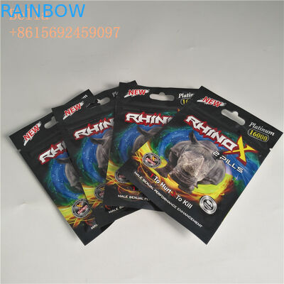 지플락 알약을 포장하는 걸림새 구멍 플라스틱 주머니는 로고 인쇄를 가진 플라스틱 지퍼 포일 부대를 자루에 넣습니다